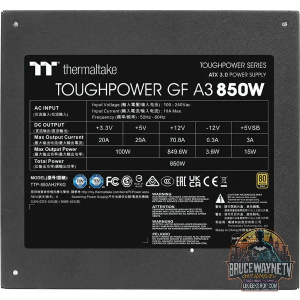 Thermaltake TOUGHPOWER GF A3 Gold 850W - TT Premium Edition, alimentation PC - Thermaltake - vue 7