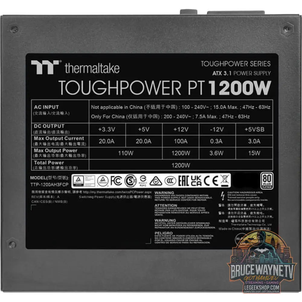 Thermaltake Toughpower PT 1200W, alimentation PC - Thermaltake - vue 8
