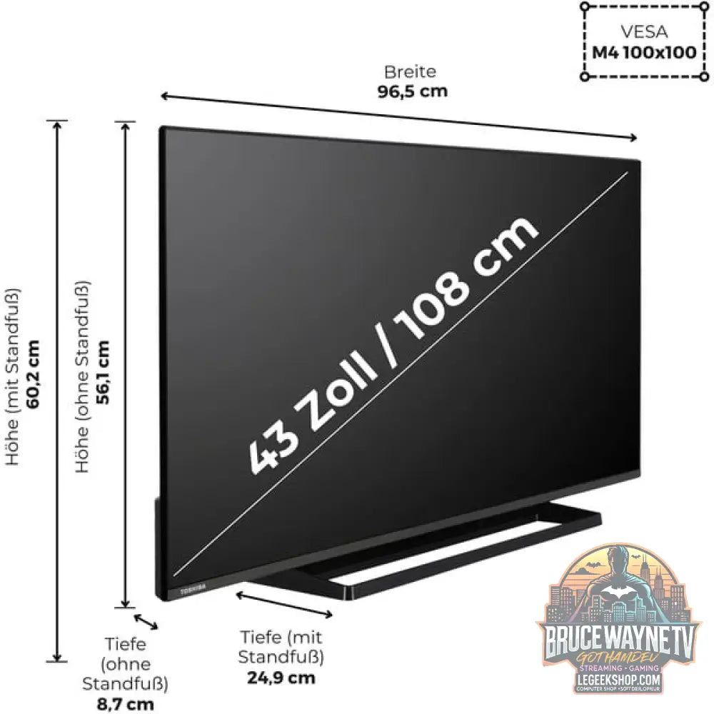 Toshiba 43UF3F63DAR, LED-Fernseher - Toshiba - vue 3