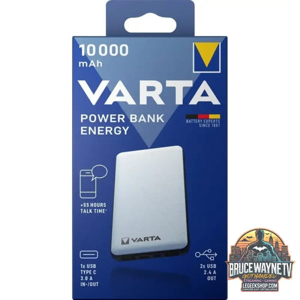 VARTA Powerbank Energy 10000 weiß, 10.000 mAh - Stromquelle: USB-C, Micro-USB