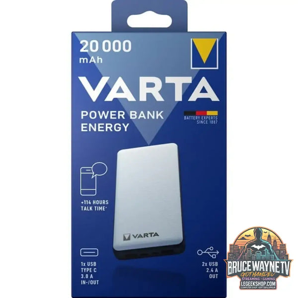 VARTA Powerbank Energy 20000 weiß/schwarz, 20.000 mAh - Stromquelle: USB-C, Micro-USB