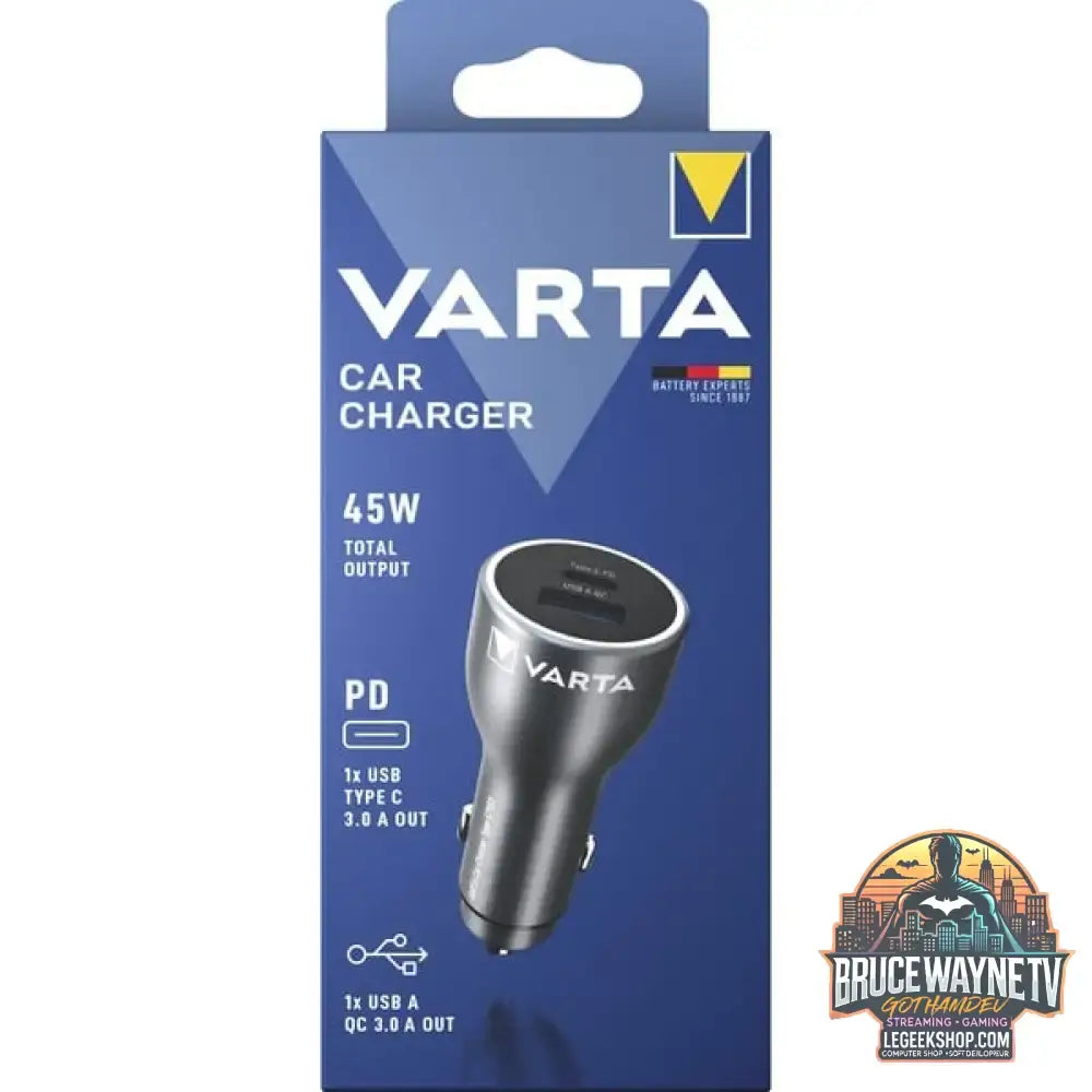 VARTA Ladegerät Car Charger KFZ, USB-A + USB-C, 45 Watt schwarz, Autoladegerät, PD und QuickCharge - VARTA - vue 2