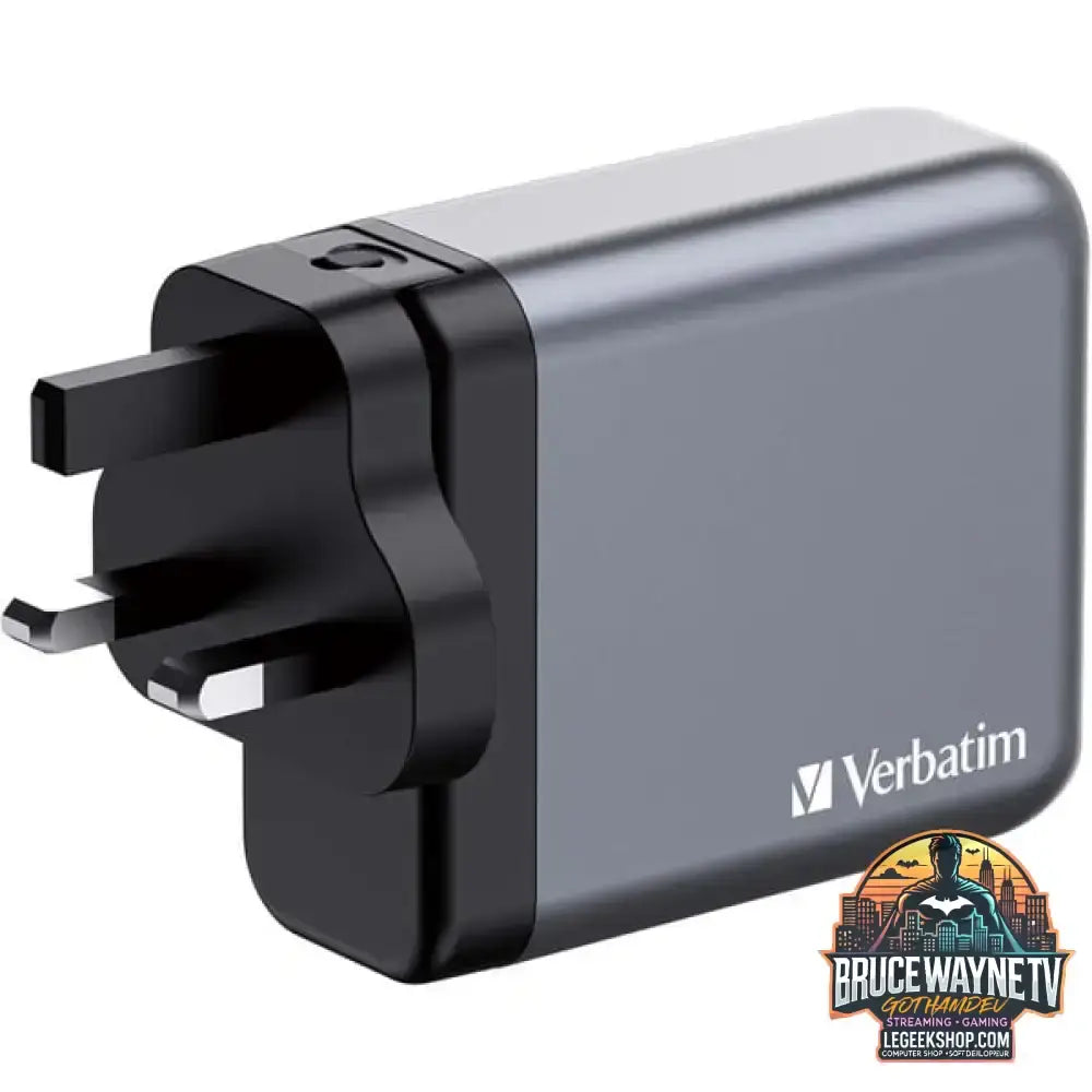 Verbatim GaN-Ladegerät 140W, 1x USB-A, 3x USB-C grau, PD 3.1, PD 3.0, QC 3.0 - Verbatim - vue 2