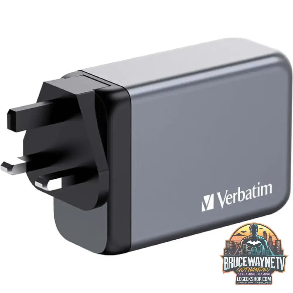 Verbatim GaN-Ladegerät 240W, 1x USB-A, 3x USB-C grau, PD 3.0, QC 3.0 - Verbatim - vue 2