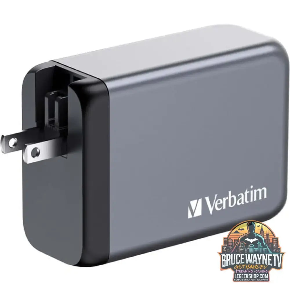 Verbatim GaN-Ladegerät 240W, 1x USB-A, 3x USB-C grau, PD 3.0, QC 3.0 - Verbatim - vue 3