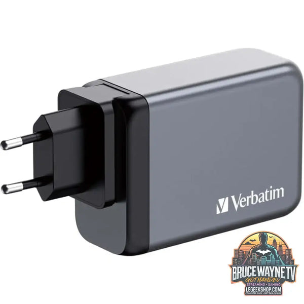 Verbatim GaN-Ladegerät 240W, 1x USB-A, 3x USB-C grau, PD 3.0, QC 3.0 - Verbatim