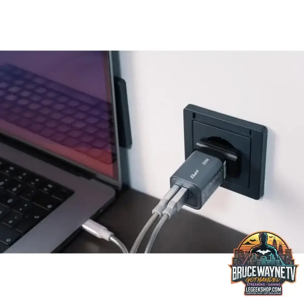 Verbatim GaN-Ladegerät 35W, 1x USB-A, 1x USB-C grau, PD 3.0, QC 3.0 - Verbatim - vue 6