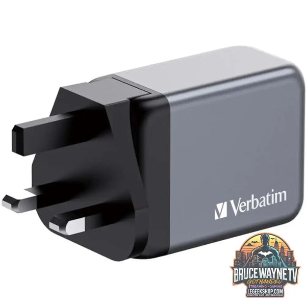Verbatim GaN-Ladegerät 65W, 1x USB-A, 2x USB-C grau, PD 3.0, QC 3.0 - Verbatim