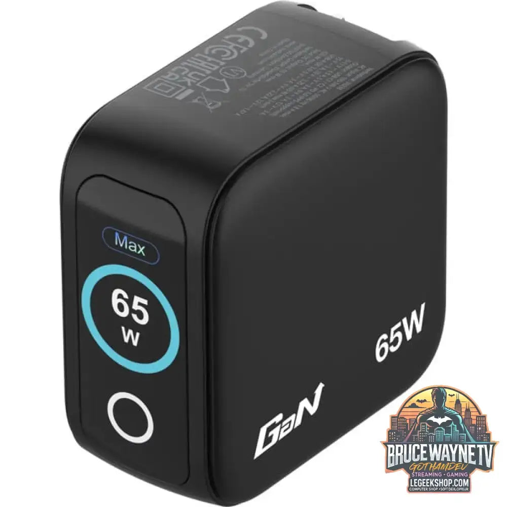 Verbatim Mini-GaN-Ladegerät mit Display schwarz, 65 Watt - Verbatim - vue 2