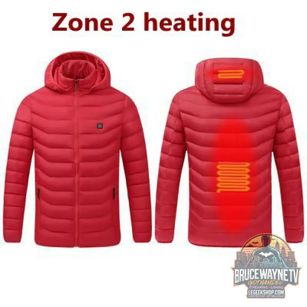 Veste Chauffante Homme USB Rechargeable Hiver - Red / M - Veste Chauffante Homme