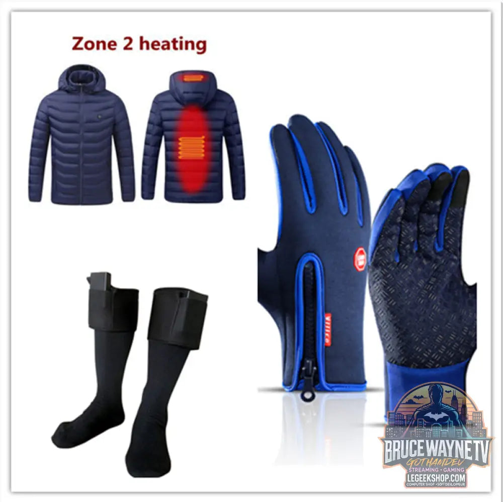 Veste Chauffante Homme USB Rechargeable Hiver - Set / L - Veste Chauffante Homme