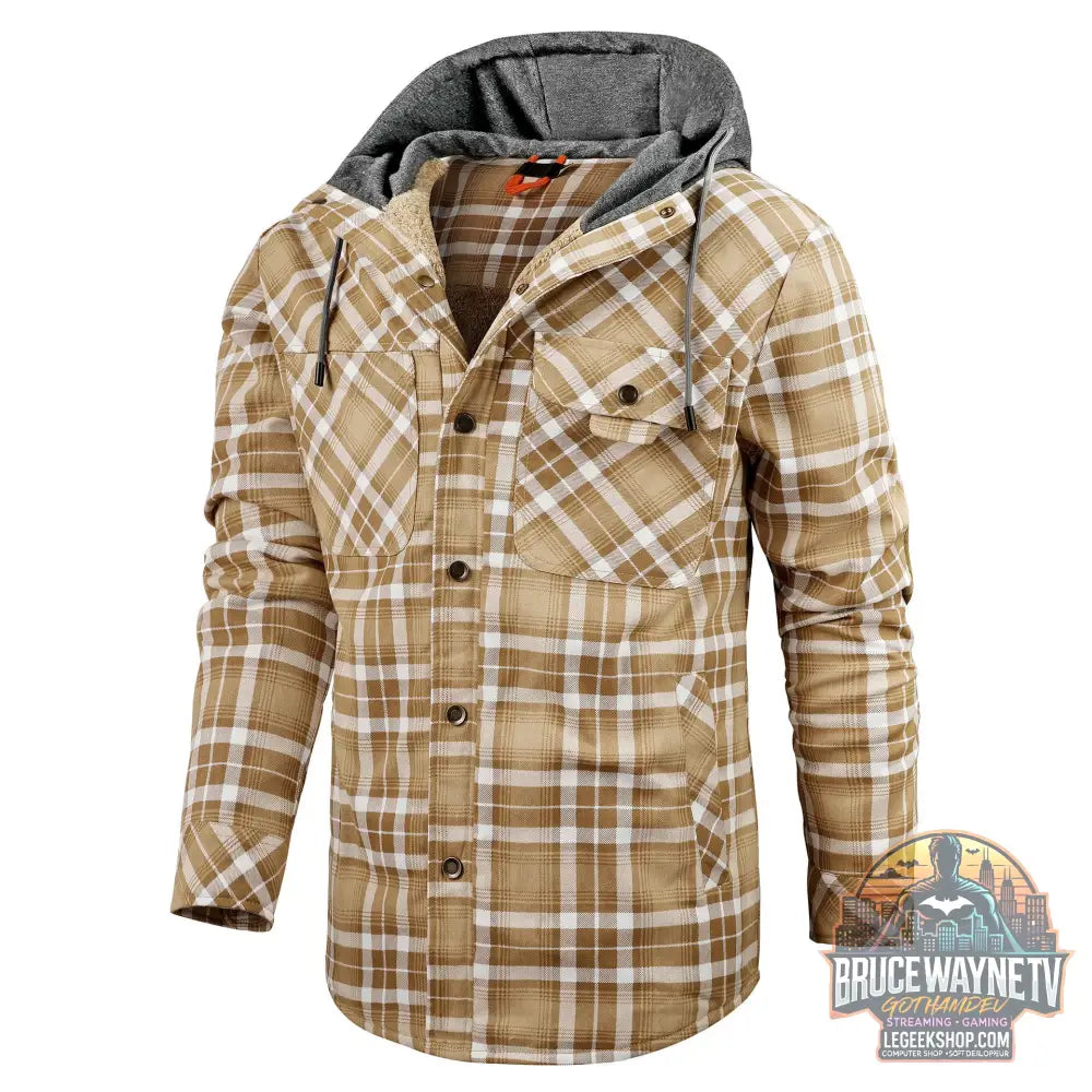 Veste Chemise Carreaux Homme Doublée Polaire Capuche Hiver - Veste Chemise Homme