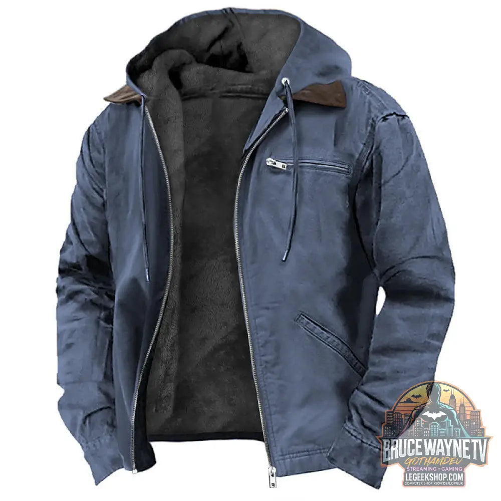 🧥 Veste Hiver Capuche Homme - Manteau Chaud Polaire Zip Poches 🧥 - Veste Hiver Capuche Polaire