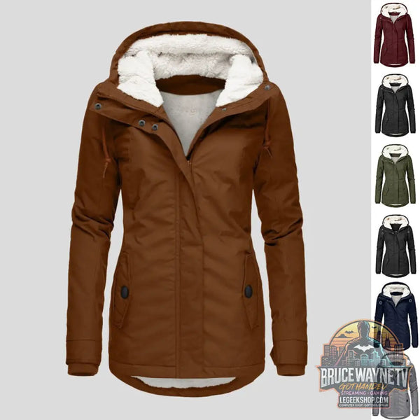 Veste Hiver Capuche Polaire Chaude Poches Zip Femme - Veste Femme