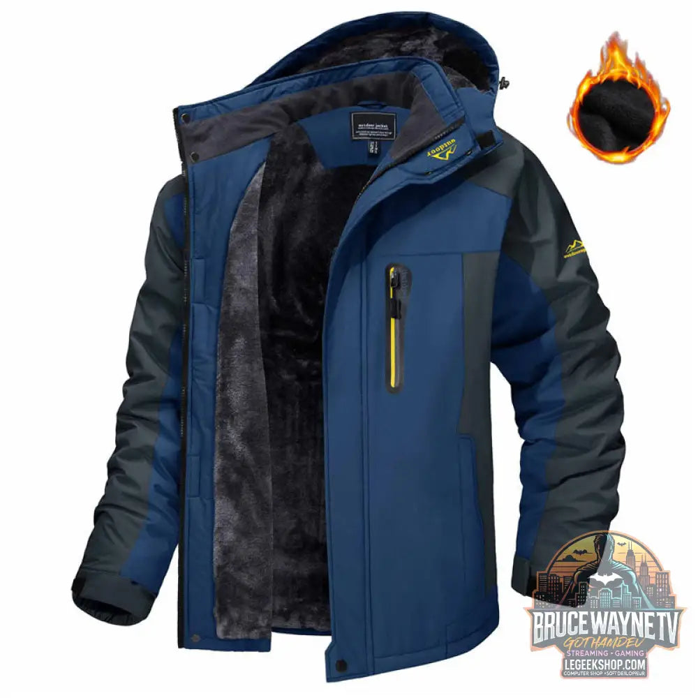 Veste Hiver Homme Capuche Polaire Imperméable Coupe-Vent - Veste Homme