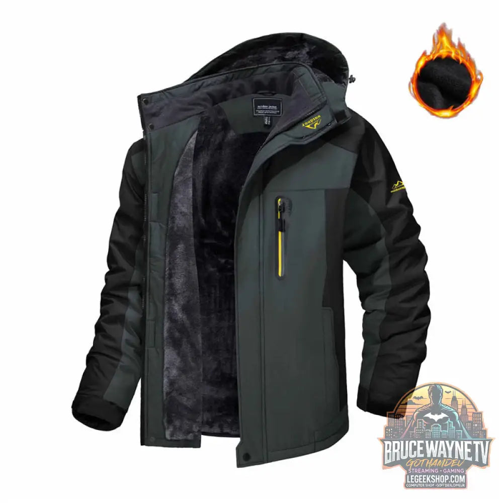 Veste Hiver Homme Capuche Polaire Imperméable Coupe-Vent - Veste Homme
