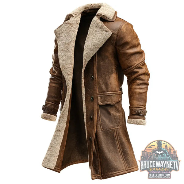 Veste Longue Cuir Suédé Homme Doublée Polaire Hiver - Veste Longue Homme
