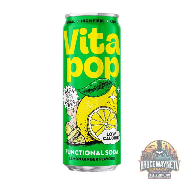 Vita Pop Lemon Ginger boisson fonctionnelle au goût de gingembre et de citron de 330ml (Pack de 12) - Snacks & boissons