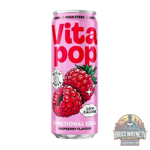 Vita Pop Raspberry boisson fonctionnelle au goût de framboise de 330ml (Pack de 12) - Snacks & boissons importés