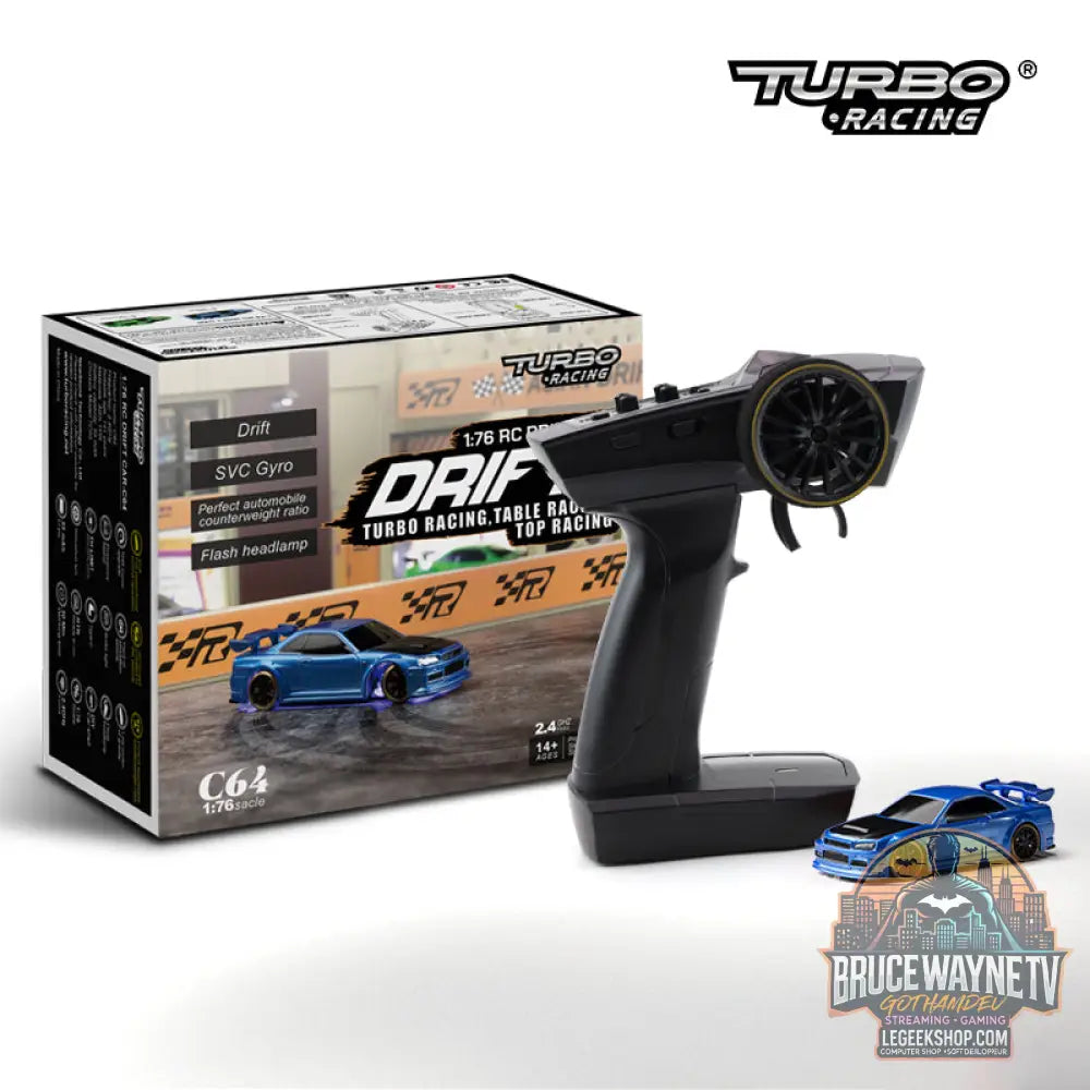 Voiture RC Drift Turbo Racing 1/76 Gyroscope Télécommande Pro - Voiture RC