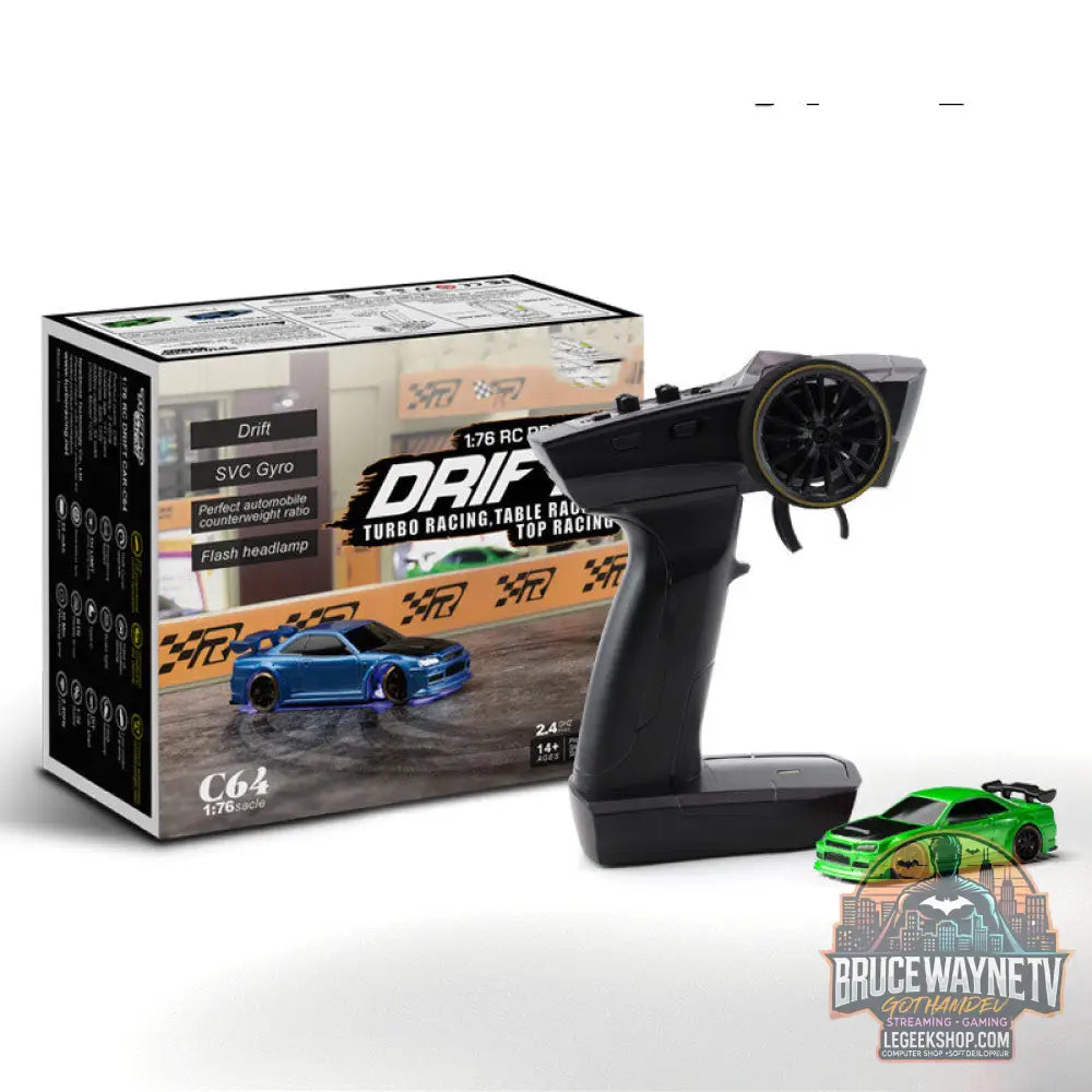 Voiture RC Drift Turbo Racing 1/76 Gyroscope Télécommande Pro - Voiture RC