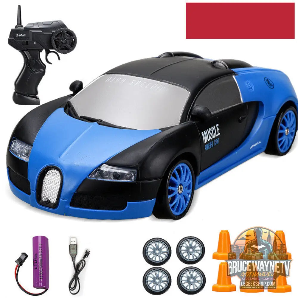 Voiture Télécommandée RC 4WD Drift Électrique Rechargeable Jouet - Blue - Voiture RC