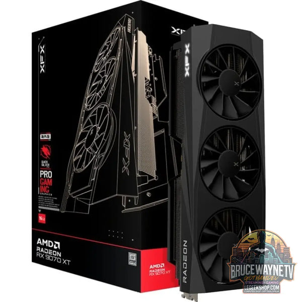 XFX Radeon RX 9070 XT Quicksilver, carte graphique noir, RDNA4, GDDR6, 3x DisplayPort, 1x HDMI 2.1 - XFX
