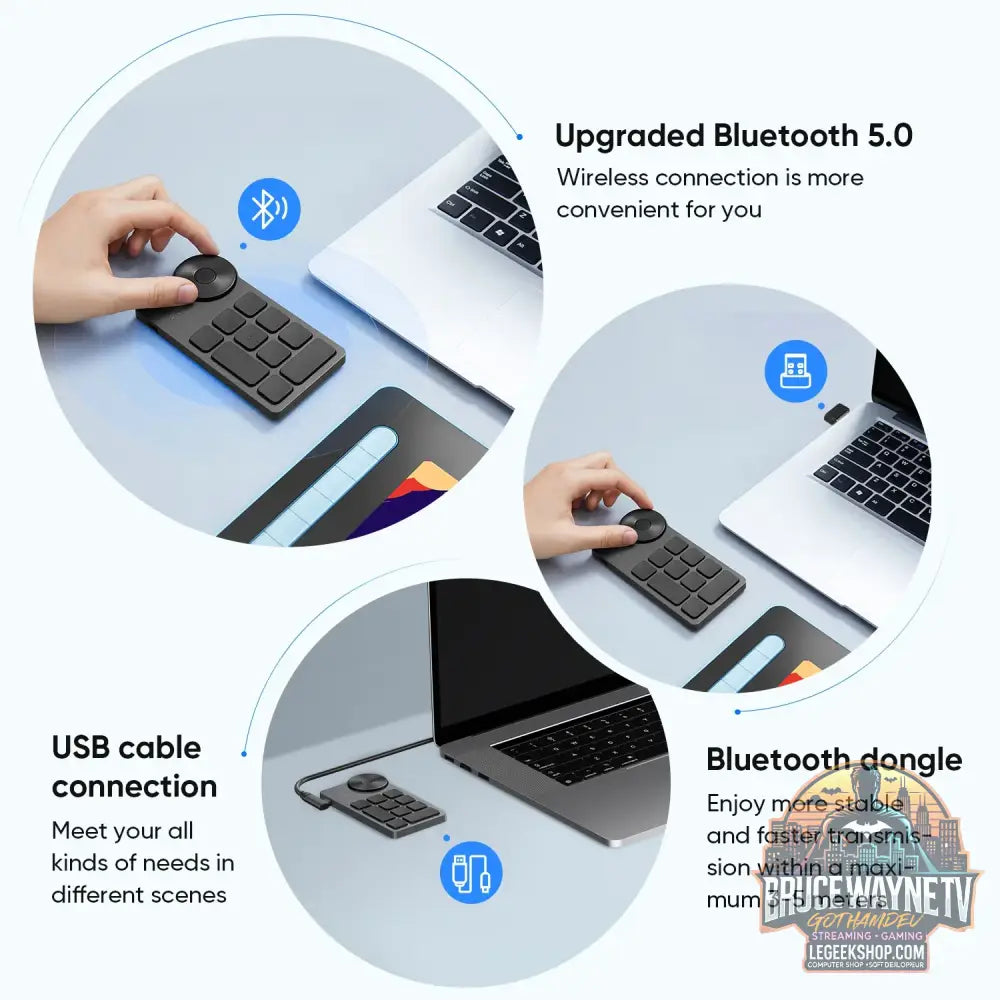 XP Pen Télécommande Raccourci Sans Fil Bluetooth - 40 Raccourcis Personnalisables - 1pc-XP Pen - Accessoires Création