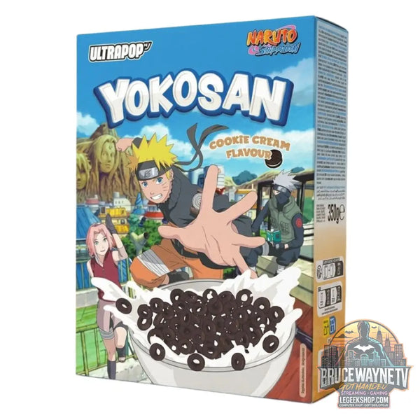 Yokosan Naruto Cereal Cookies Cream Saveur céréales au goût de cookies et crème de 350 g (Lot de 8) - Snacks & boissons