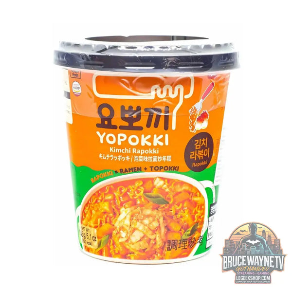 Yopokki Kimchi Cup Rapokki spaghettis instantanés avec kimchi de 145g (Paquet de 16) - Snacks & boissons importés