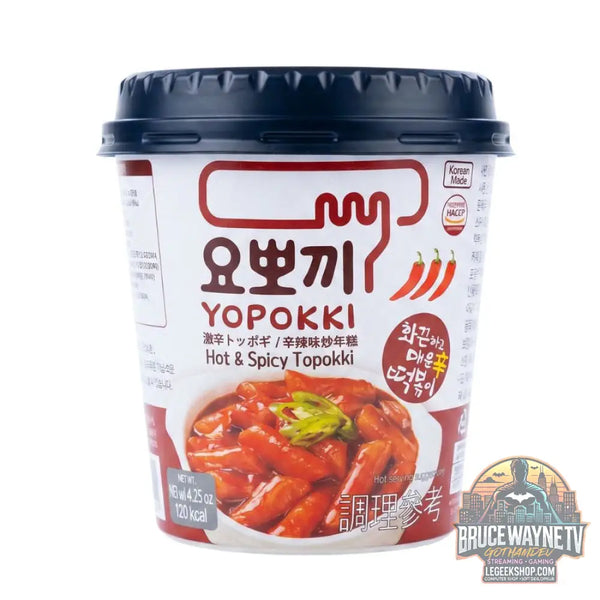 Yopokki Topokki Hot & Spicy Cup topokki épicés de 120 g (Pack de 30) - Snacks & boissons importés