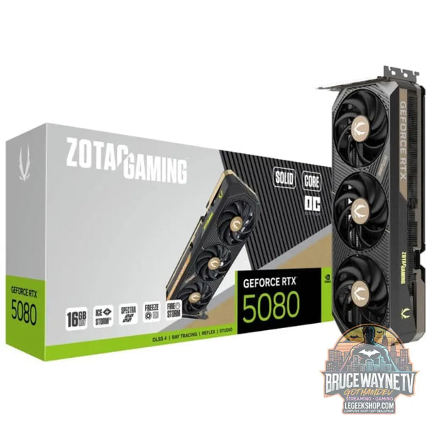 ZOTAC GeForce RTX 5080 SOLID CORE OC, carte graphique DLSS 4, 3x DisplayPort, 1x HDMI 2.1 - ZOTAC